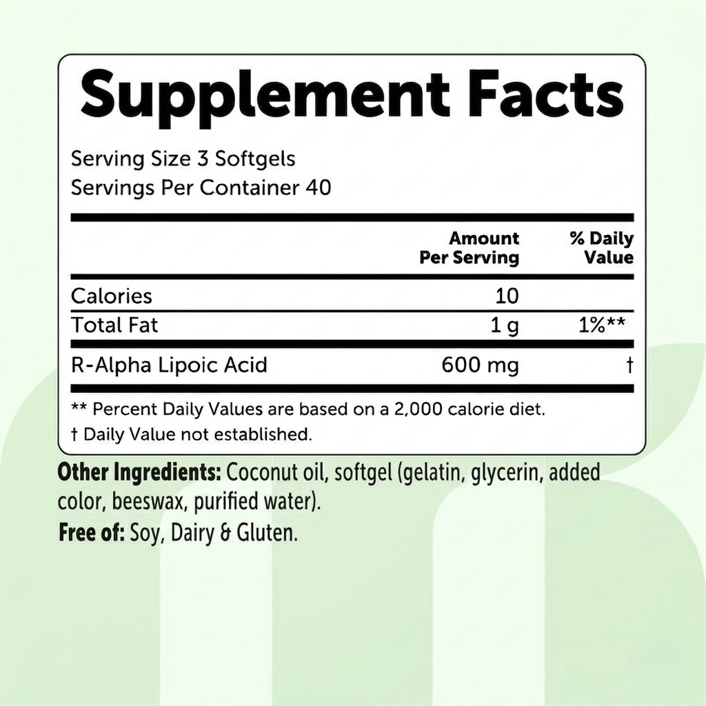 R-Alpha Lipoic Acid Softgels